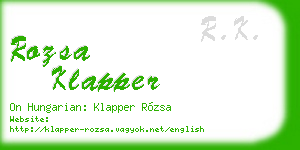 rozsa klapper business card